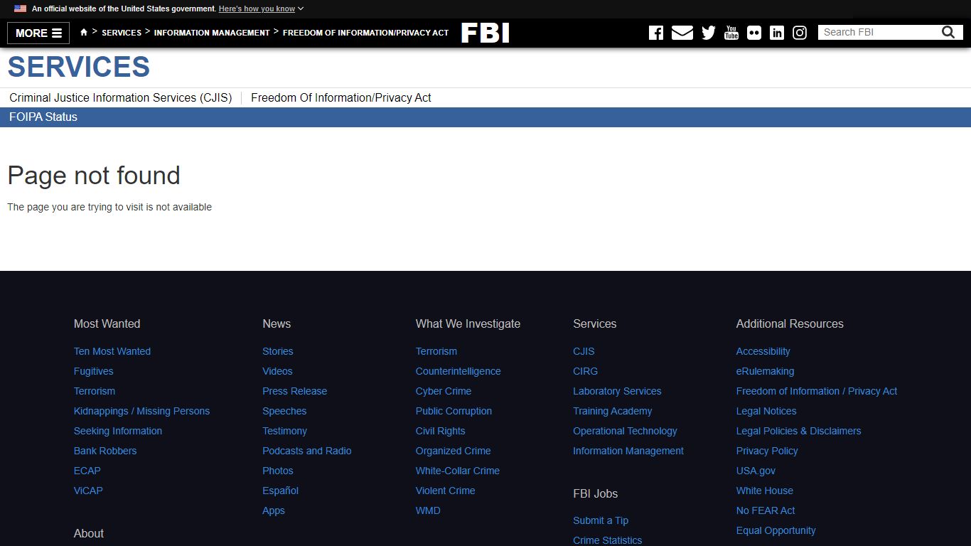 FBI Vault — FBI - Federal Bureau of Investigation